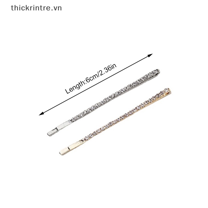 Set 2 / 4 Kẹp Tóc Kim Loại Đính Đá Đơn Giản Thời Trang Cho Nữ