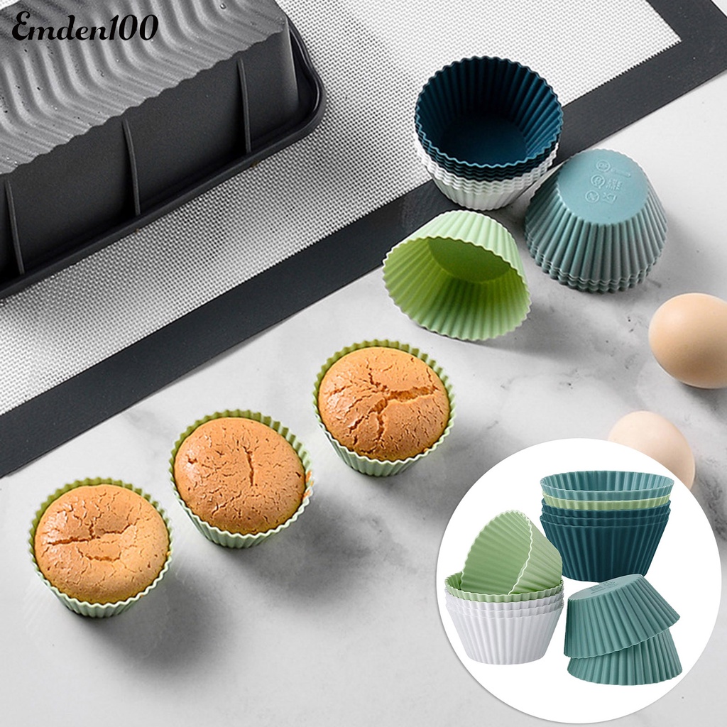 Bộ 12 Khuôn Silicone Làm Bánh Cupcake Chống Dầu