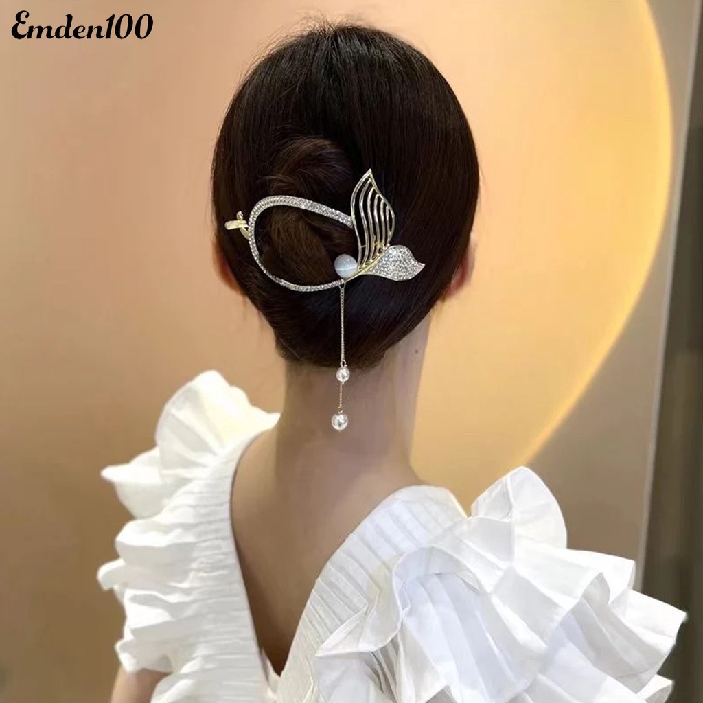 Kẹp Tóc Hình Đuôi Cá Đính Ngọc Trai Giả Thời Trang
