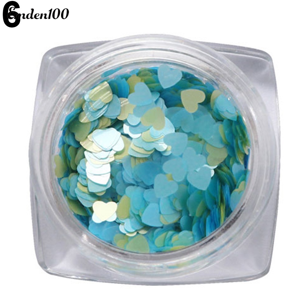 Hộp Hạt Kim Sa Hình Trái Tim Thời Trang Tự Trang Trí Móng Tay