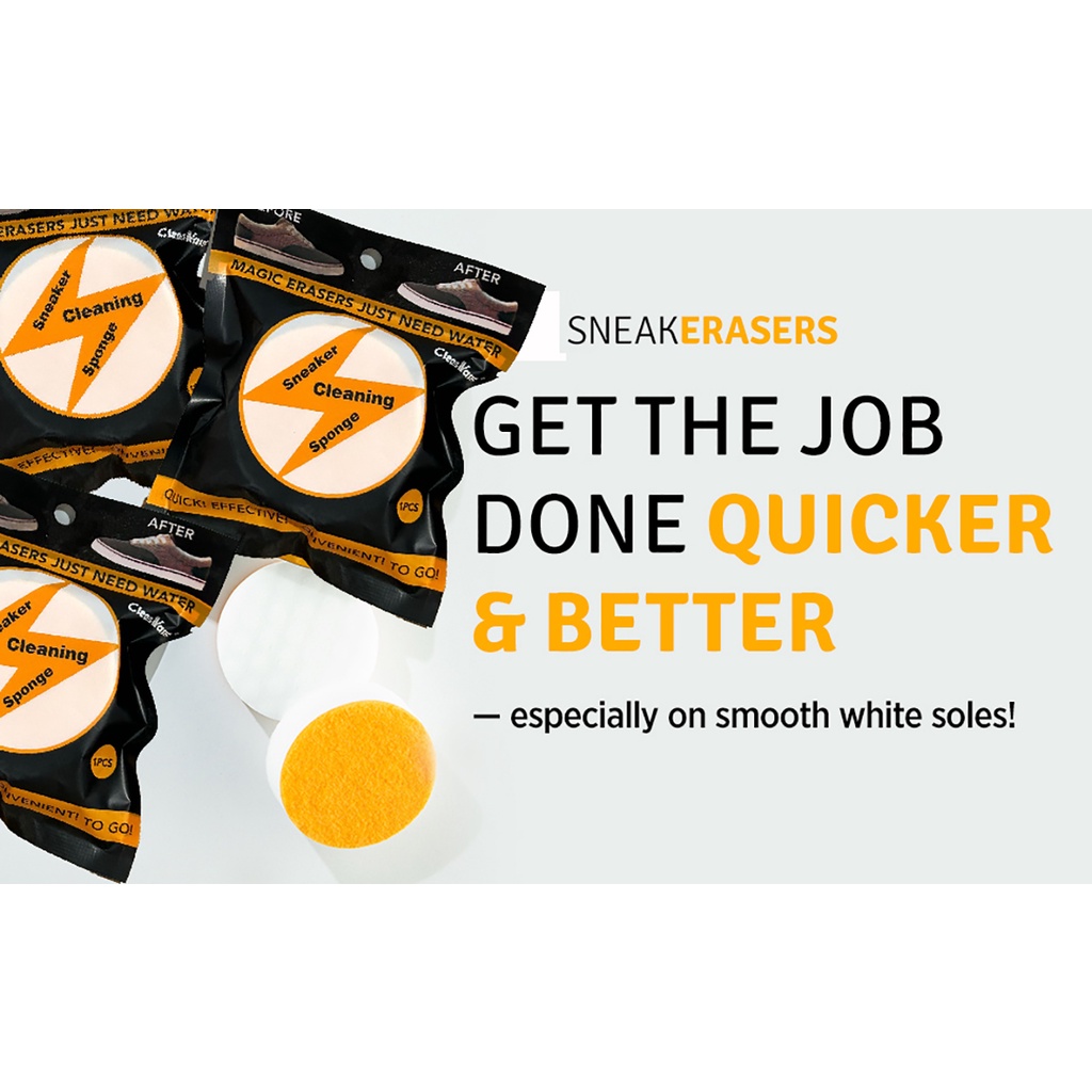 Miếng bọt biển hai mặt được làm ẩm trước làm sạch &amp; trắng đế giày cho nam và nữ