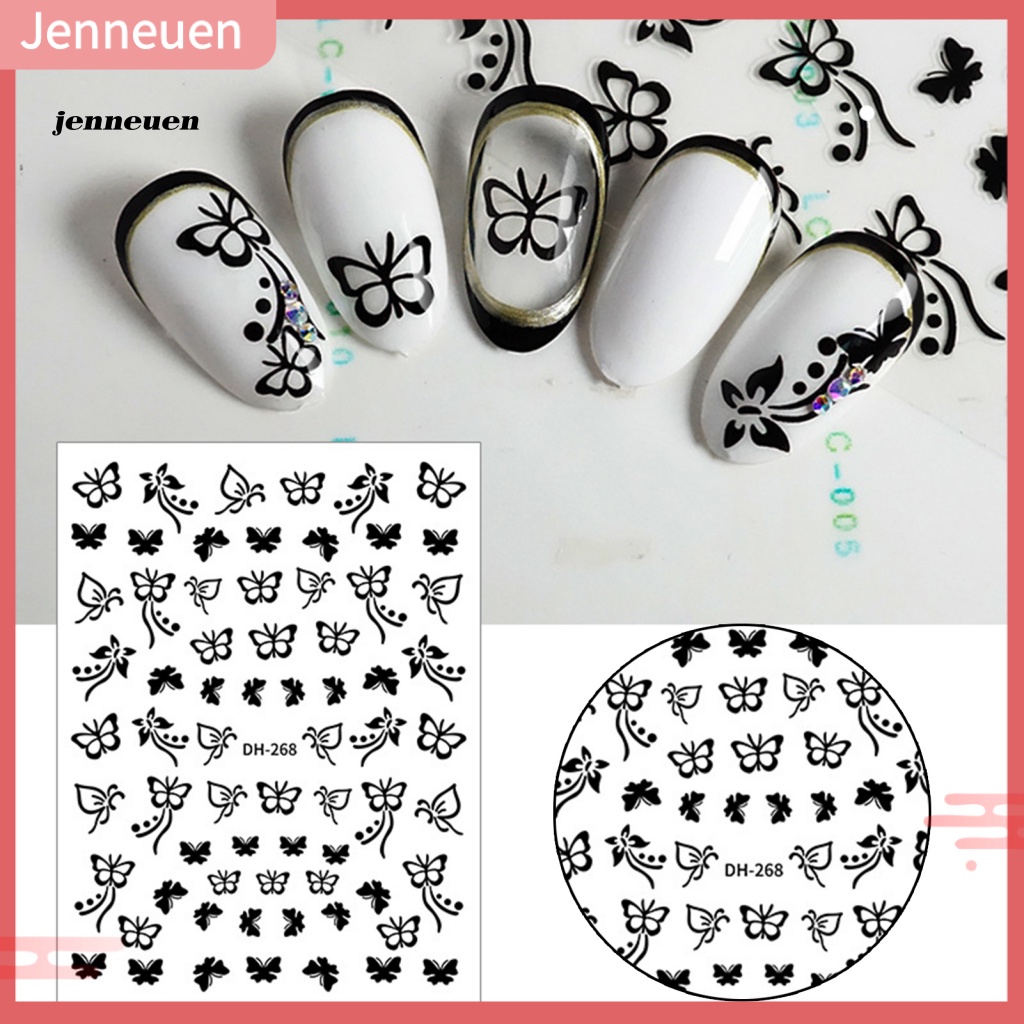 Miếng Dán Trang Trí Móng Tay Tự Dính Họa Tiết Bướm Rỗng Cho Nữ