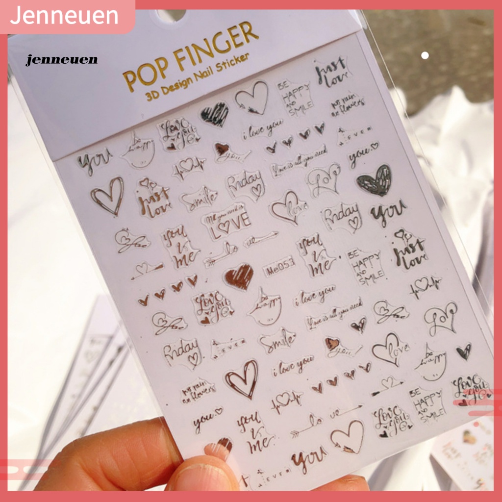 Jen Nhãn Dán Trang Trí Móng Tay Dễ Dàng Tạo Hình Trái Tim Lãng Mạn