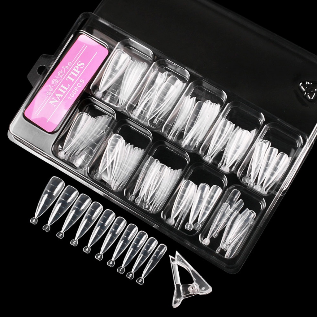 Hộp 100 Miếng Dán Móng Tay Tự Trang Trí Tiện Dụng