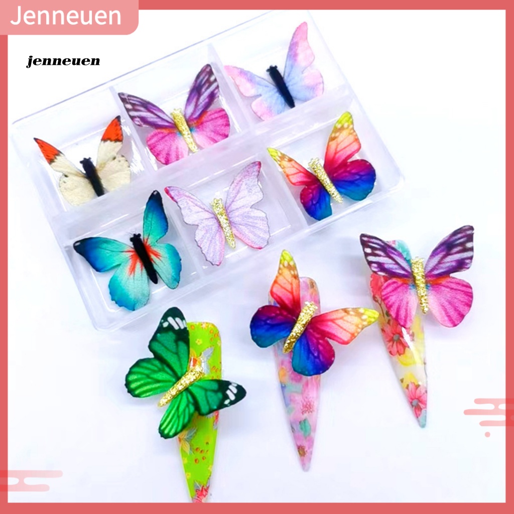 Set 6 Bươm Bướm 3D Nhiều Màu Sắc Dùng Trang Trí Móng Tay Nghệ Thuật