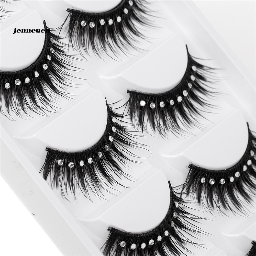 Lông Mi Giả Dày Và Dài Tự Nhiên Đính Đá Lấp Lánh
