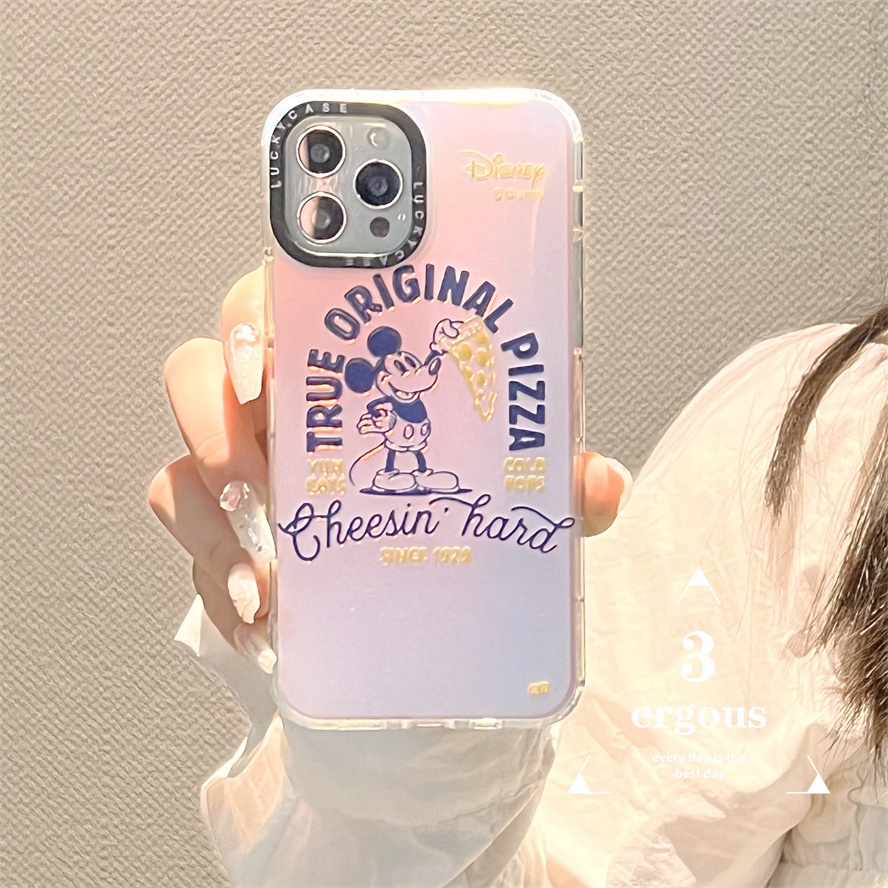 Ốp Điện Thoại Silicon Mềm Chống Sốc Màu Laser Hình Chú Chuột Cho iPhone 14 13 12 11 Pro Max SE2020 X Xr Xs Max 8 7 Plus