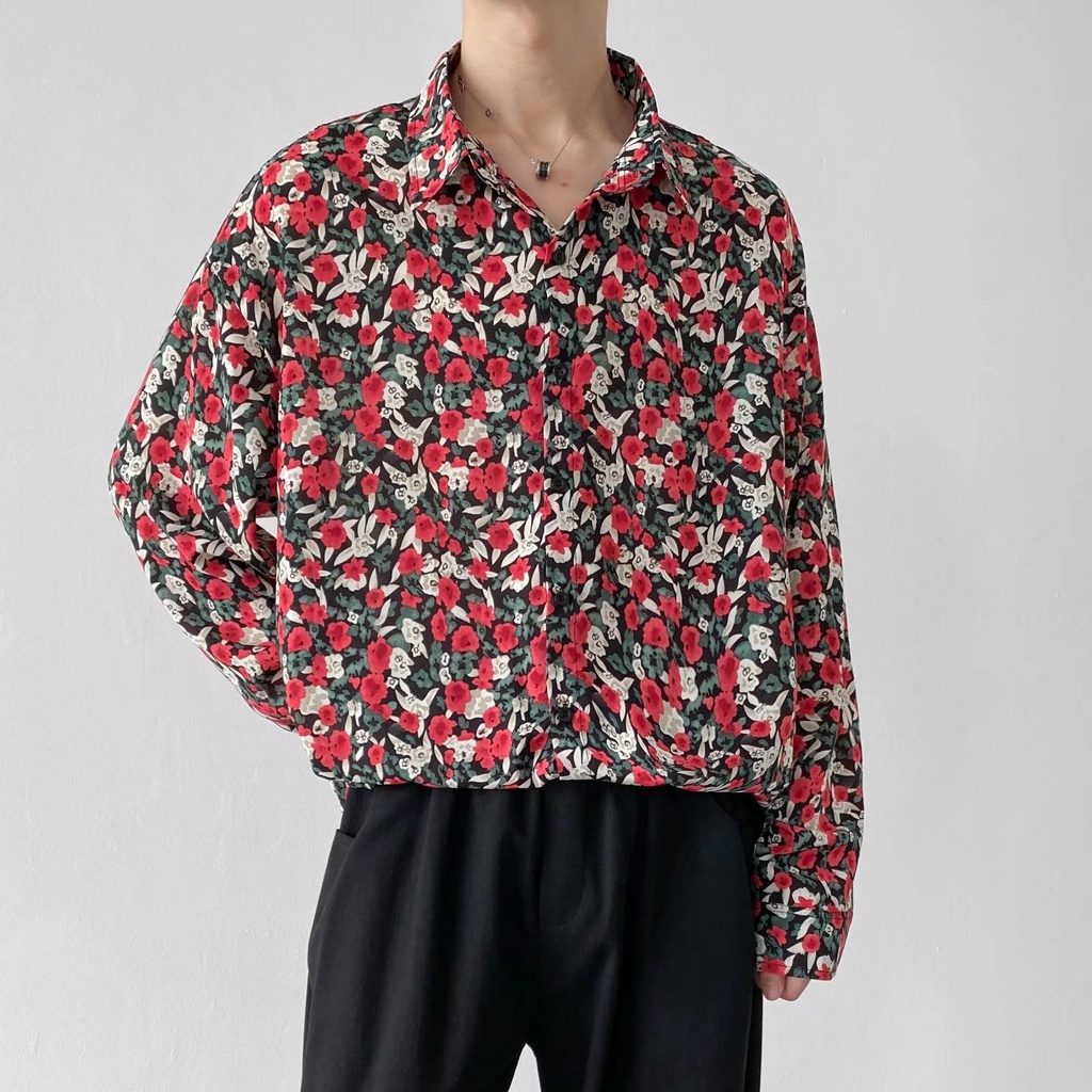 Áo Sơ Mi Nam Dài Tay In Họa Tiết Thời Trang Hàn Quốc