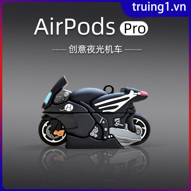 Hộp đựng tai nghe silicon xe máy 3d sáng mát dành cho Apple Airpods 1 2 3 Pro Case Vỏ bảo vệ cho Air Pods Earburd Funda Truing1