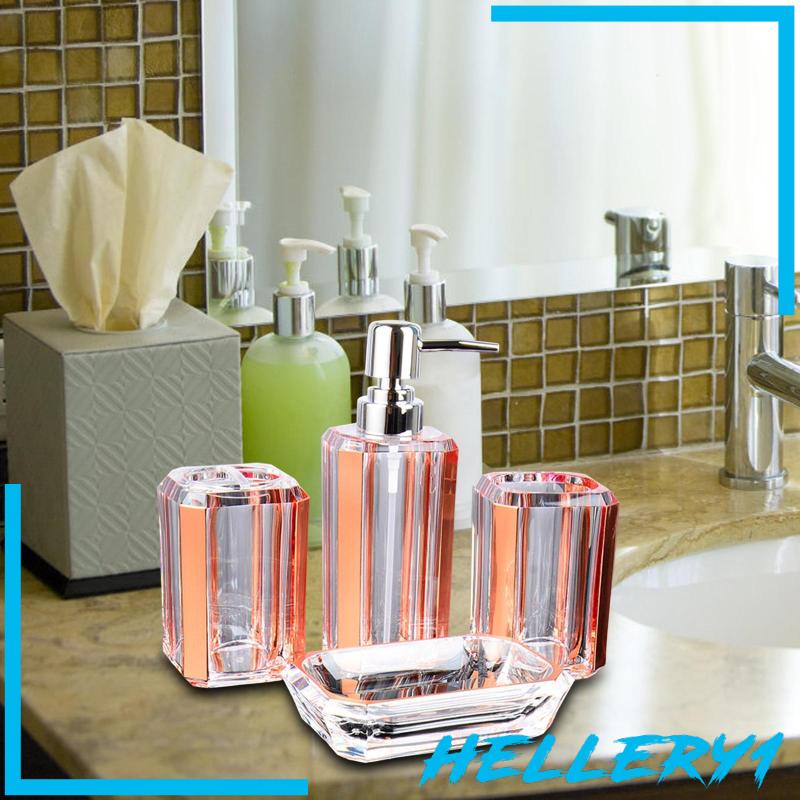 Set 4 Bình Đựng Xà Phòng Trong Suốt Trang Trí Nhà Tắm