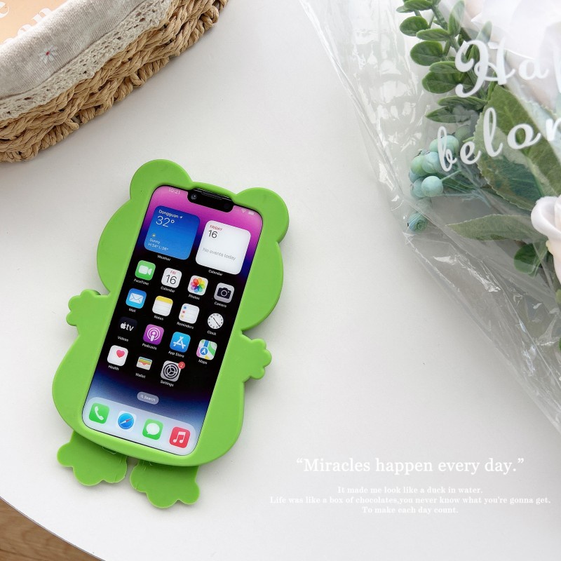 Ốp Lưng Silicone DẻO HìNh Con ẾCh HoạT HìNh Cho iPhone 14 13 12 Pro Max 11 14Pro