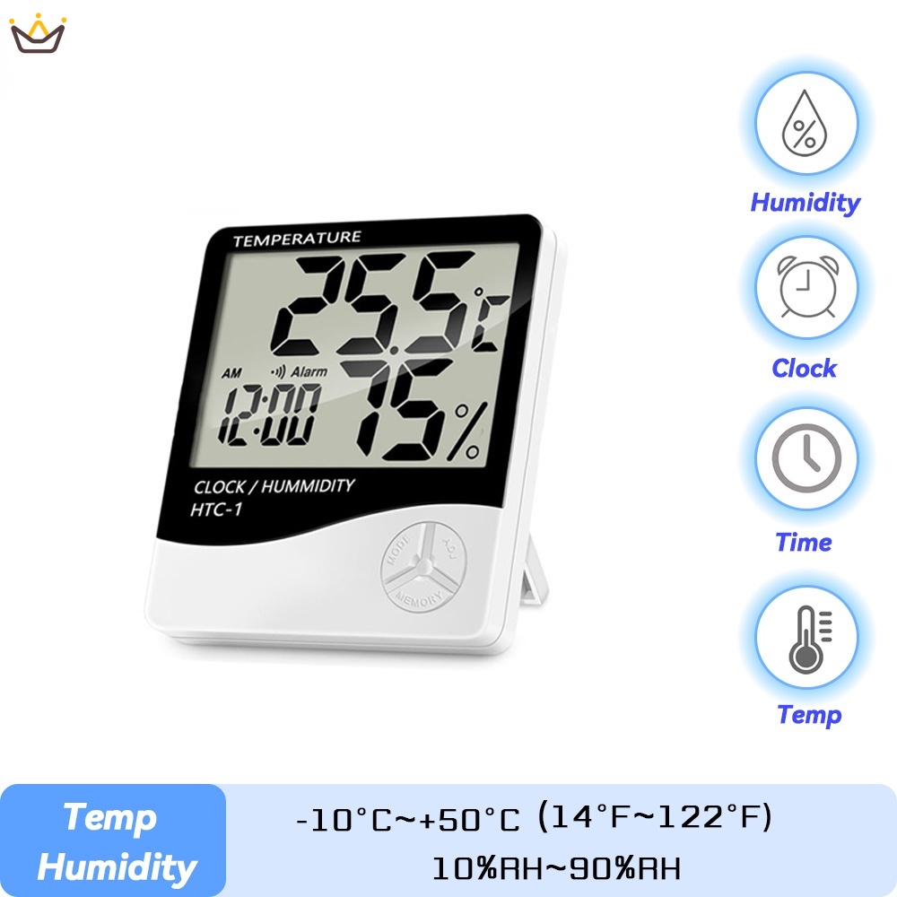 Đồng Hồ Đo Nhiệt Độ Và Độ Ẩm Kỹ Thuật Số LCD Kỹ Thuật Số Dành Cho Gia Đình / Trong Nhà / Ngoài Trời