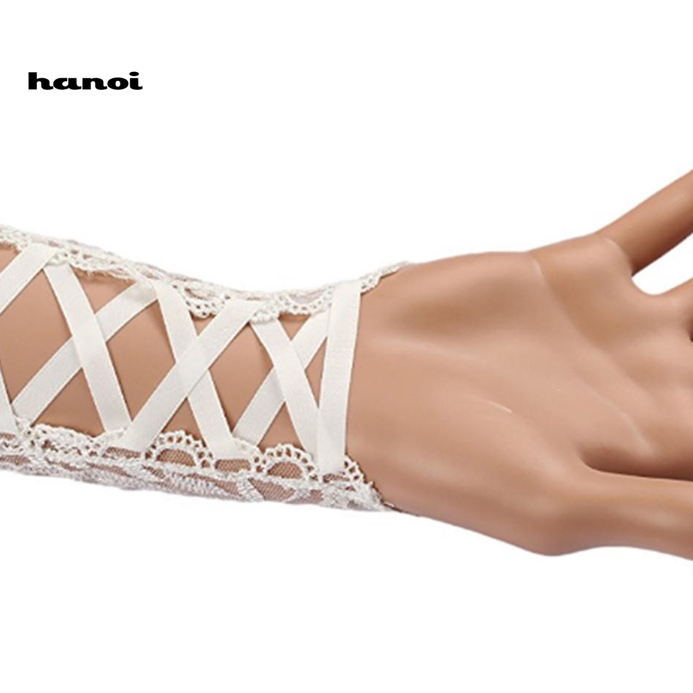 Găng Tay Hở Ngón Đính Hoa Ren Cho Cô Dâu Ngày Cưới