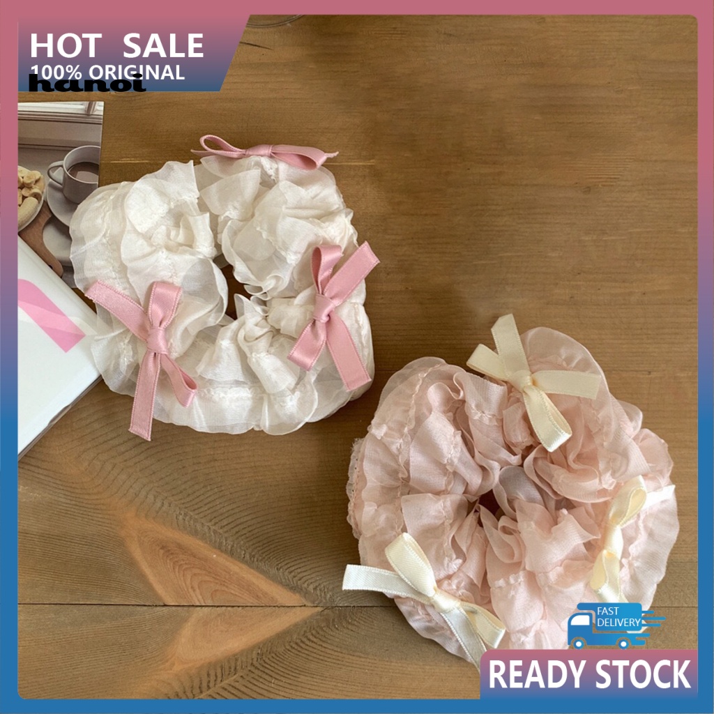 Dây Buộc Tóc Co Giãn Đính Nơ Xinh Xắn Cho Nữ