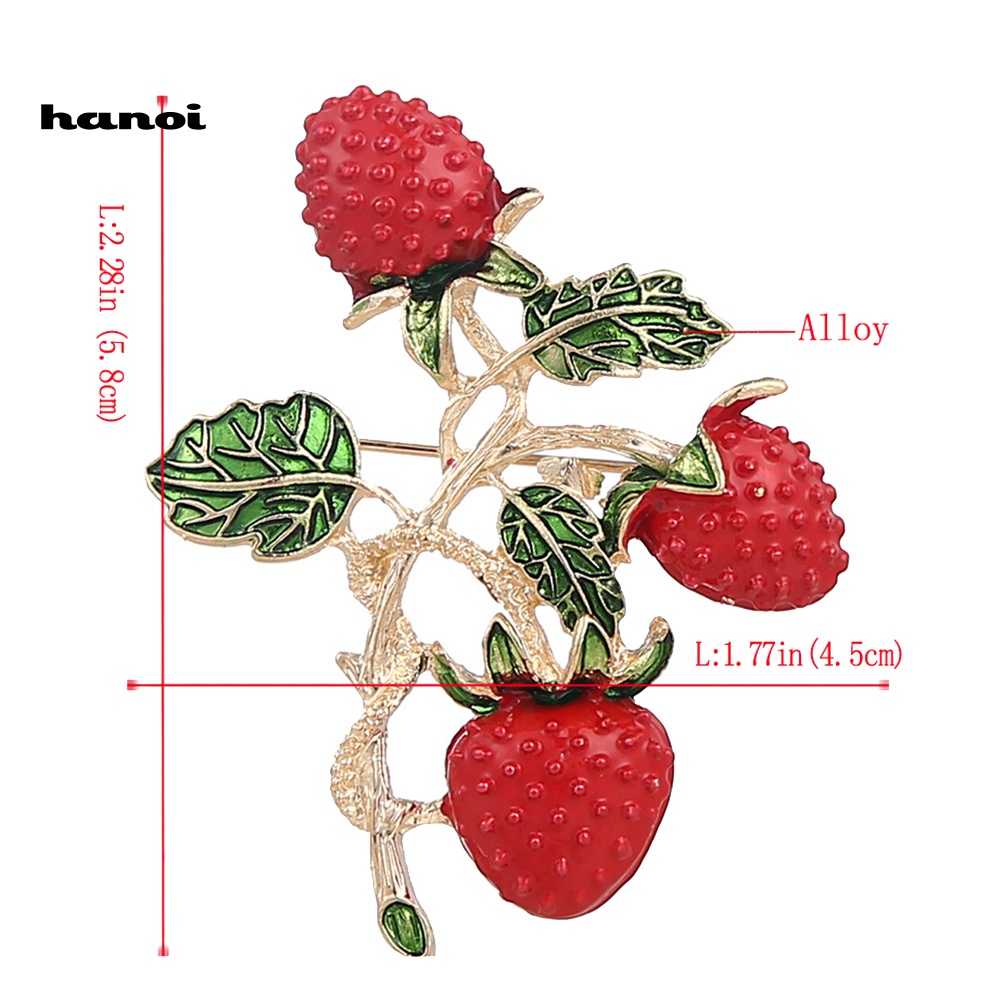 Ghim Cài Áo Hình Trái Dâu Thời Trang Cho Nữ