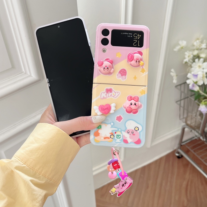 Ốp Điện Thoại Hình Vịt Và Hoa 3D Kèm Dây Móc Xỏ Ngón Chống Rơi Cho Samsung Galaxy Z Flip 3 Z Flip 4