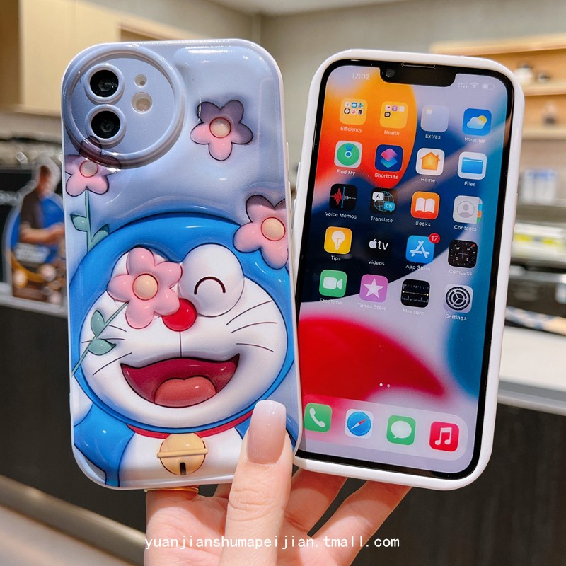 Ốp Điện Thoại Mềm Chống Rơi Hình Doraemon 3D Dễ Thương Cho iPhone 14 13 12 11 Pro Xs max Mini 7 8 Plus X XR 14ProMax 13promax 12promax 11promax