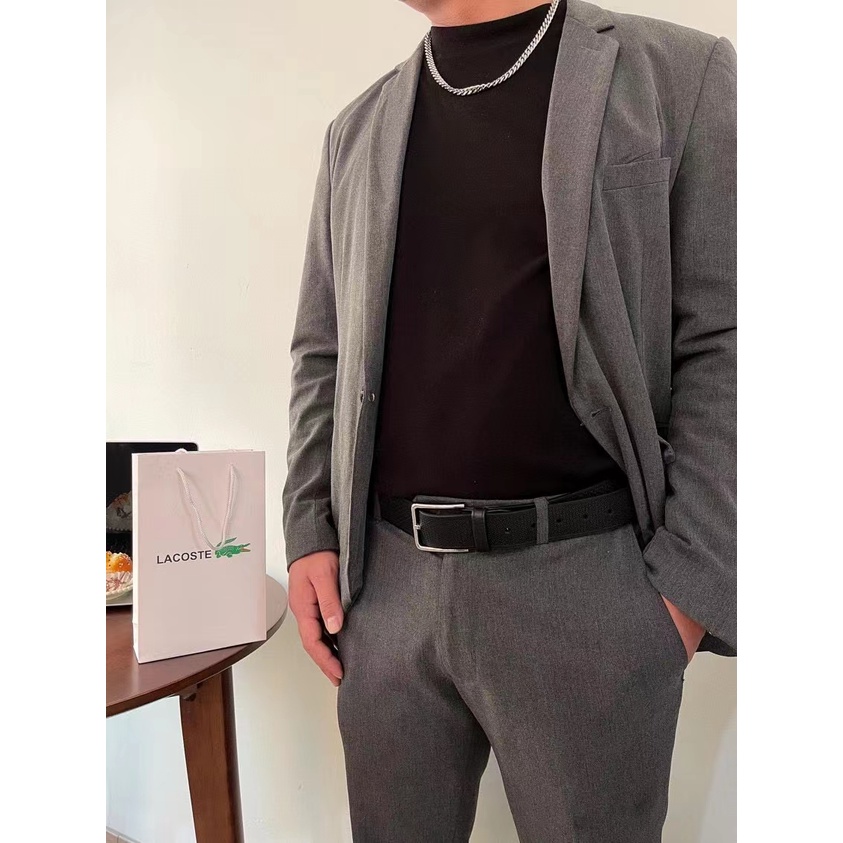 Lacoste thắt lưng nam da thật sang trọng dây đeo thắt lưng quần jean ghim khóa thắt lưng hộp quà