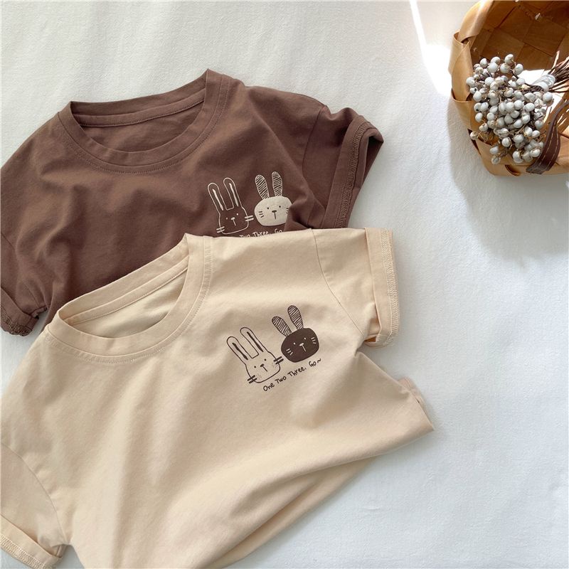 Áo Thun Cotton Mỏng Tay Ngắn Màu Trơn Cổ Tròn Thời Trang Mùa Hè 2023 Mới Cho Bé