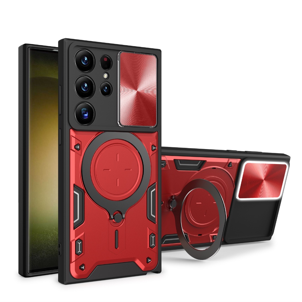 Ốp Điện Thoại Có Vòng Trượt Bảo Vệ Camera Cho Samsung Galaxy S23 S22 S21 Note 20 Ultra 5G