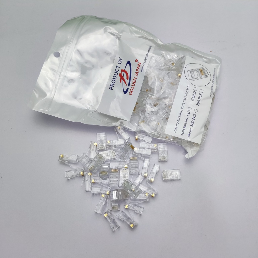 Hạt mạng Rj45 gold japan loại tốt , hạt mạng golden japan loại - hàng chuẩn loại 1