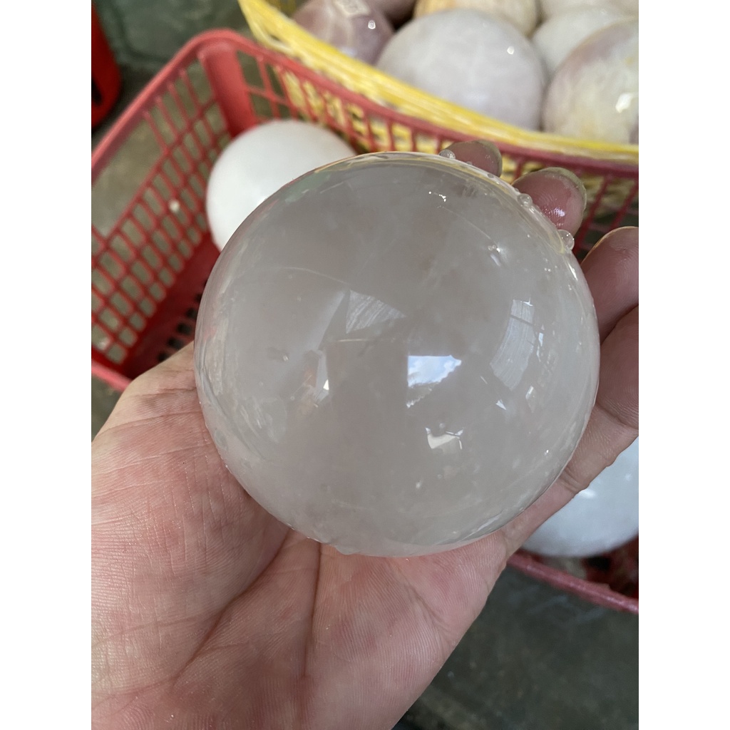 Bi cầu thạch anh trắng và đen dùng làm trang trí nhà cửa công ty bàn làm việc phòng ngủ