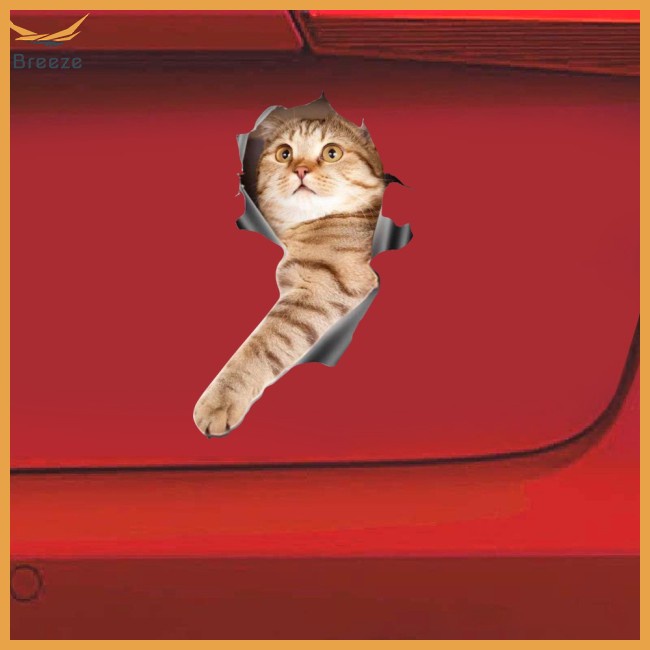 Breeze vui nhộn nhãn dán xe cơ thể chó mèo cún con cào sơn trợ cấp phim hoạt hình mô phỏng cửa thân decal