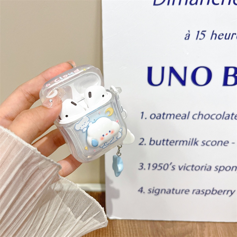 Vỏ Bảo Vệ Hộp Sạc Tai Nghe Bluetooth Không Dây Airpods1 / 2 3 Pro Pro2 Air Pods Pro 3 Hình Đám Mây Dễ Thương Ốp