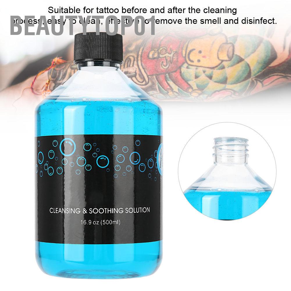 Dung dịch vệ sinh phun xăm BLUE SOAP 500ml Quy trình sạch Xà phòng lỏng BeautyTop01
