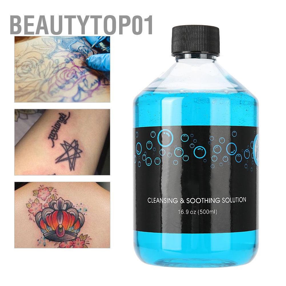 Dung dịch vệ sinh phun xăm BLUE SOAP 500ml Quy trình sạch Xà phòng lỏng BeautyTop01
