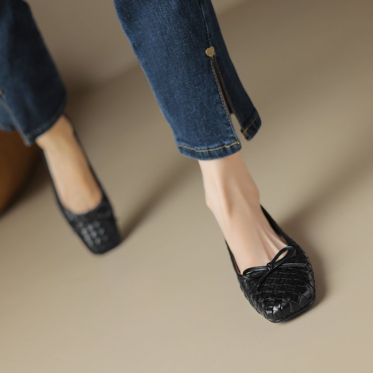 Giày Búp Bê Đế Bằng Mũi Vuông Thời Trang Cho Nữ Size 35-40