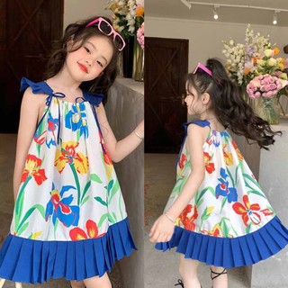  Hàng Có Sẵn Đầm Hai Dây Thời Trang Mùa Hè Phong Cách Hàn Quốc Cho Bé Gái