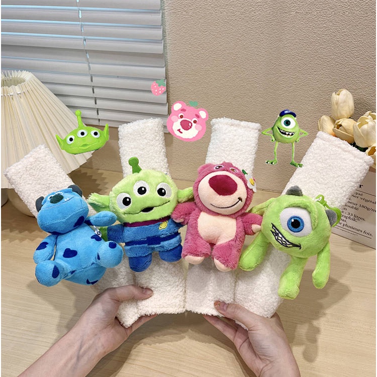 Strawberry Bear Anti-Strangulation Creative Cute Soft Safety Belt Protective Case Car Safety Belt Shoulder Pad Cover Cartoon Doll Female mATm