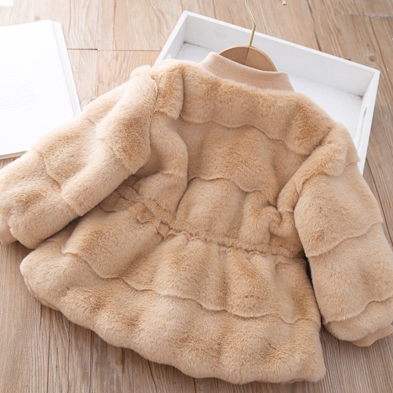 Beibeiyin Áo Khoác Lông Cừu Dày Giữ Ấm Mùa Đông Phiên Bản Hàn Quốc Mới Cho Bé Gái