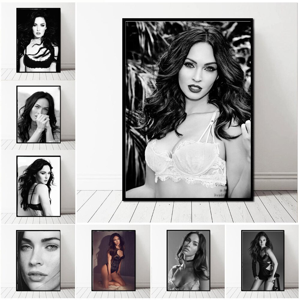 Nữ Diễn Viên Ngôi Sao Megan Fox Chân Dung Người Phụ Nữ Gợi Cảm Poster In Hình Nghệ Thuật Treo Tường 