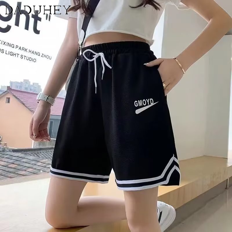 DaDuHey New American Ins High Street Retro Casual Shorts Niche High Waist Loose Wide Leg Pants Hot Pants