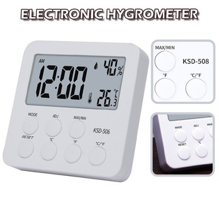 New Digital Display Alarm Clock Home Desktop Electronic Thermometer Hygrometer