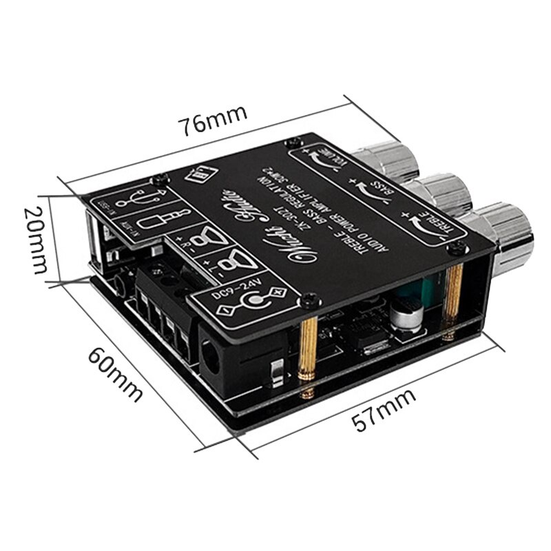 Mạch khuếch đại âm thanh bluetooth Wuzhi ZK-302T 2x30W