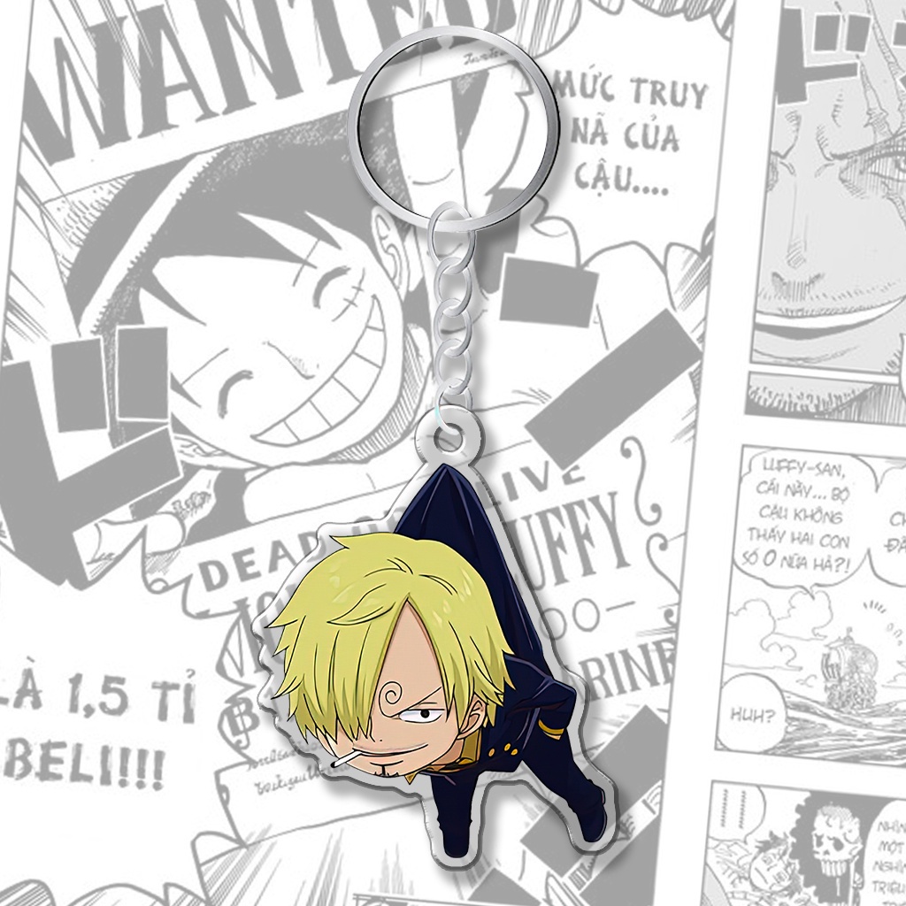 Móc khóa One Piece Luffy Ace Tony Tony Chopper treo ngược anime manga phụ kiện trang trí túi xách ba lô