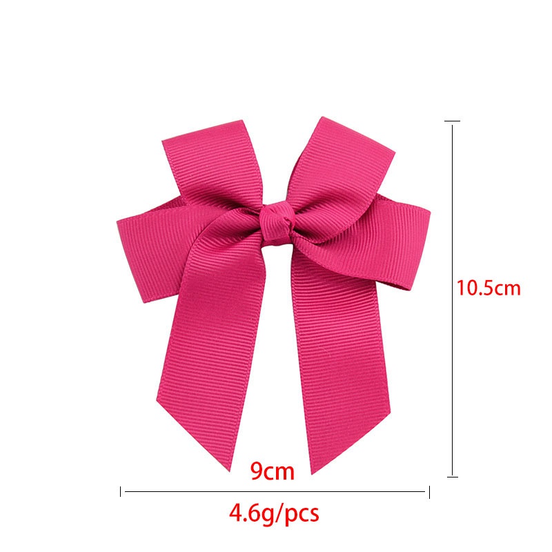 Set 2 Kẹp Tóc Nơ 3.6 "Màu Trơn Dễ Thương Cho Bé Gái