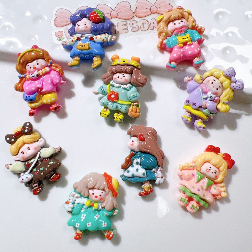 Bộ 20 Kẹp Tóc Hình Cô Gái Bằng Đá Cabochons Dùng Làm Đồ Trang Sức / Điện Thoại