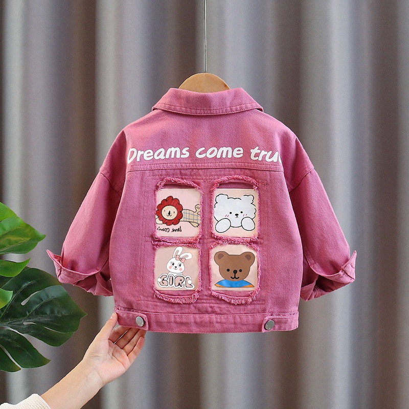 Áo Khoác denim Thời Trang Mùa Xuân Cho Bé Gái