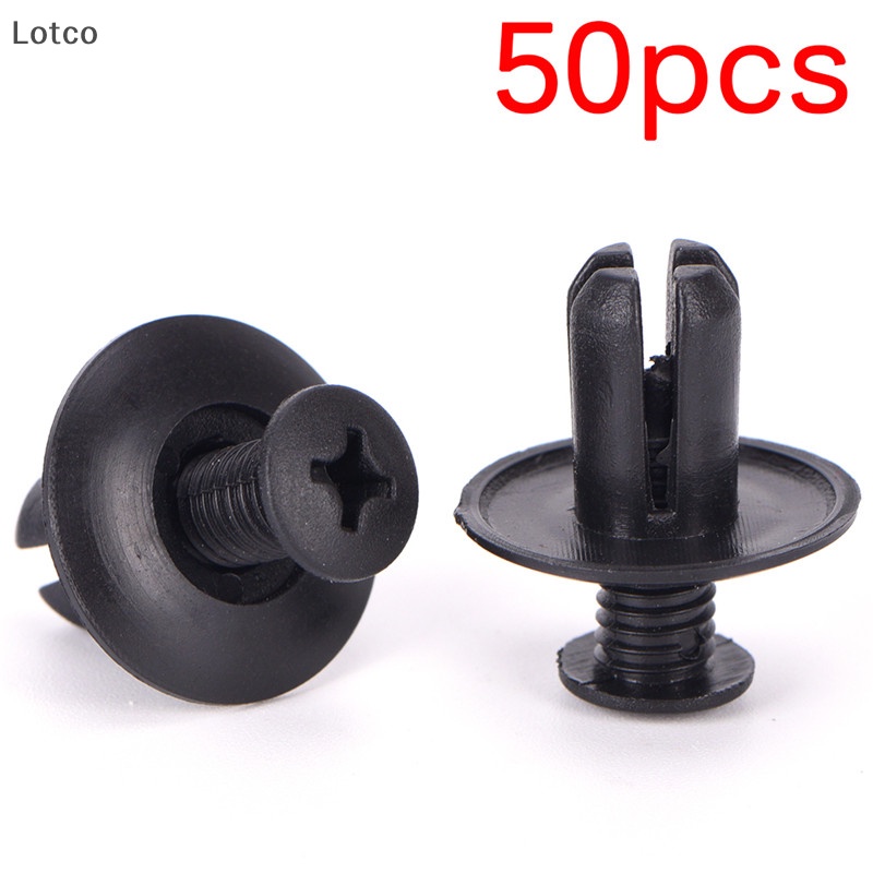 Lotco 50 cái kẹp giữ chắn bùn cản xe ô tô 8mm ốc vít kẹp nhựa màu đen đẩy VN