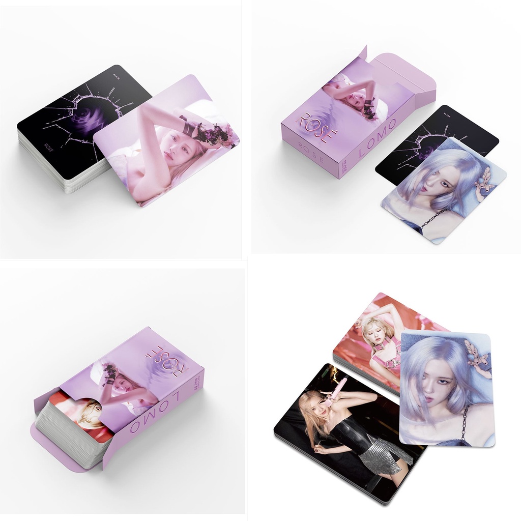 55pcs/set ROSE -R-  SOLO Album BLACK-PINK Photocards Gone On The Ground Lomo Cards Black Pink Kpop Postcards LETAOTAO2023