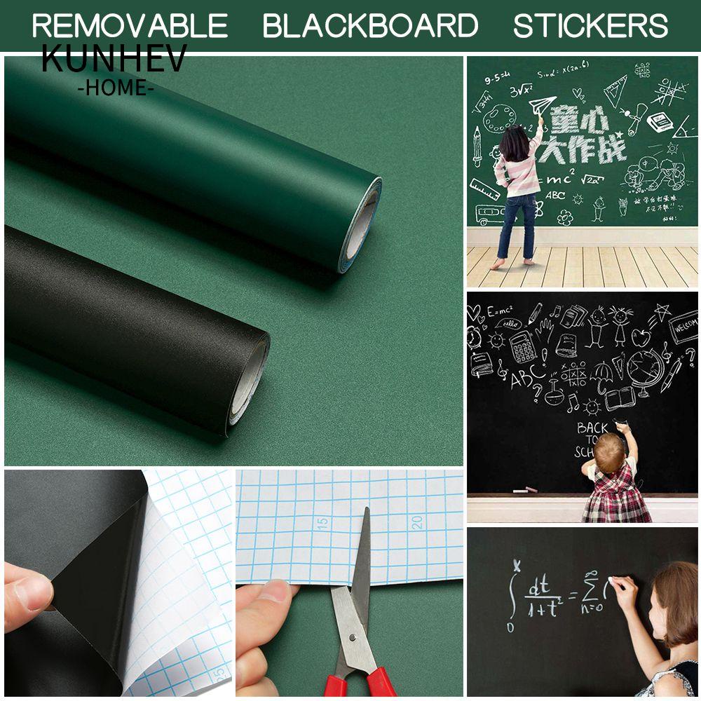 KUNHEV Sticker Bảng Đen Dán Tường Bằng Nhựa PVC Chống Nước Có Thể Tháo Gỡ Được