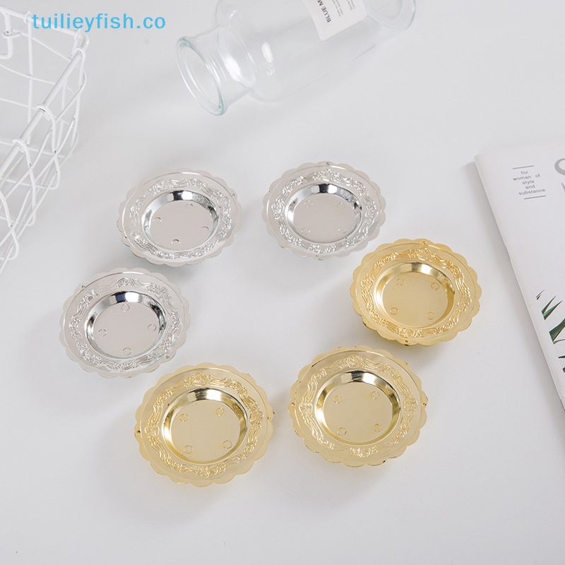 Set 10 Khay Nhựa Mini Màu Vàng / Bạc Đựng Bánh / Sushi / Trái Cây Trang Trí Nhà Cửa