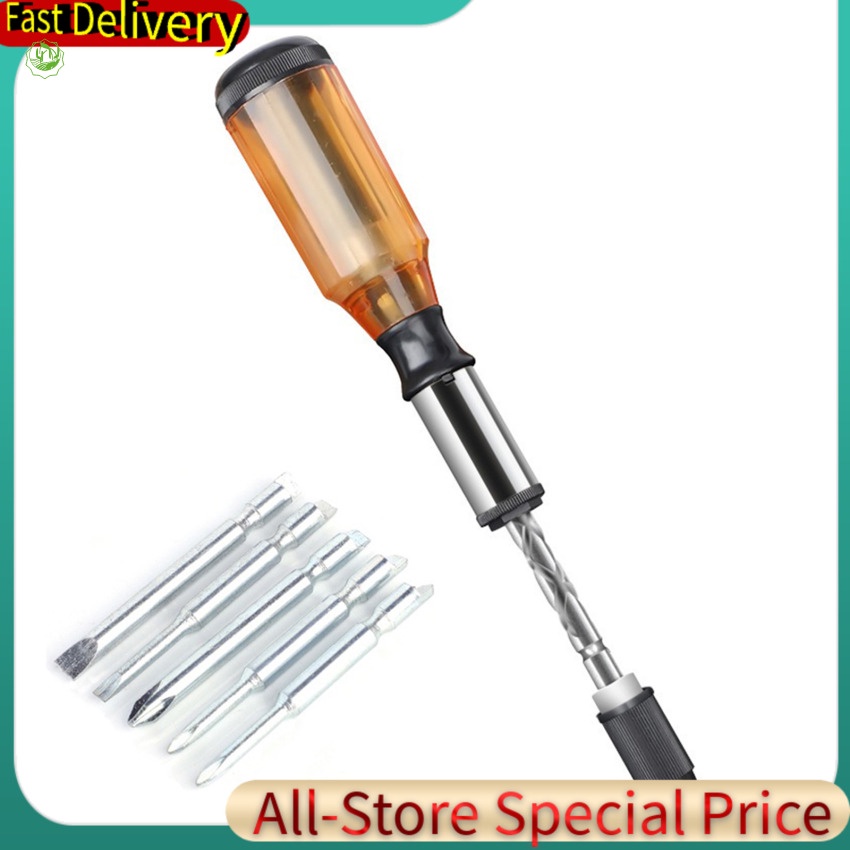 6 trong 1 hộ gia đình đẩy kéo tuốc nơ vít có thể thay thế đầu ratcheting ổ cắm bộ vặn vít bộ điều chỉnh công tắc điều chỉnh bán-công cụ cầm tay bằng nhựa tự động mũi khoan