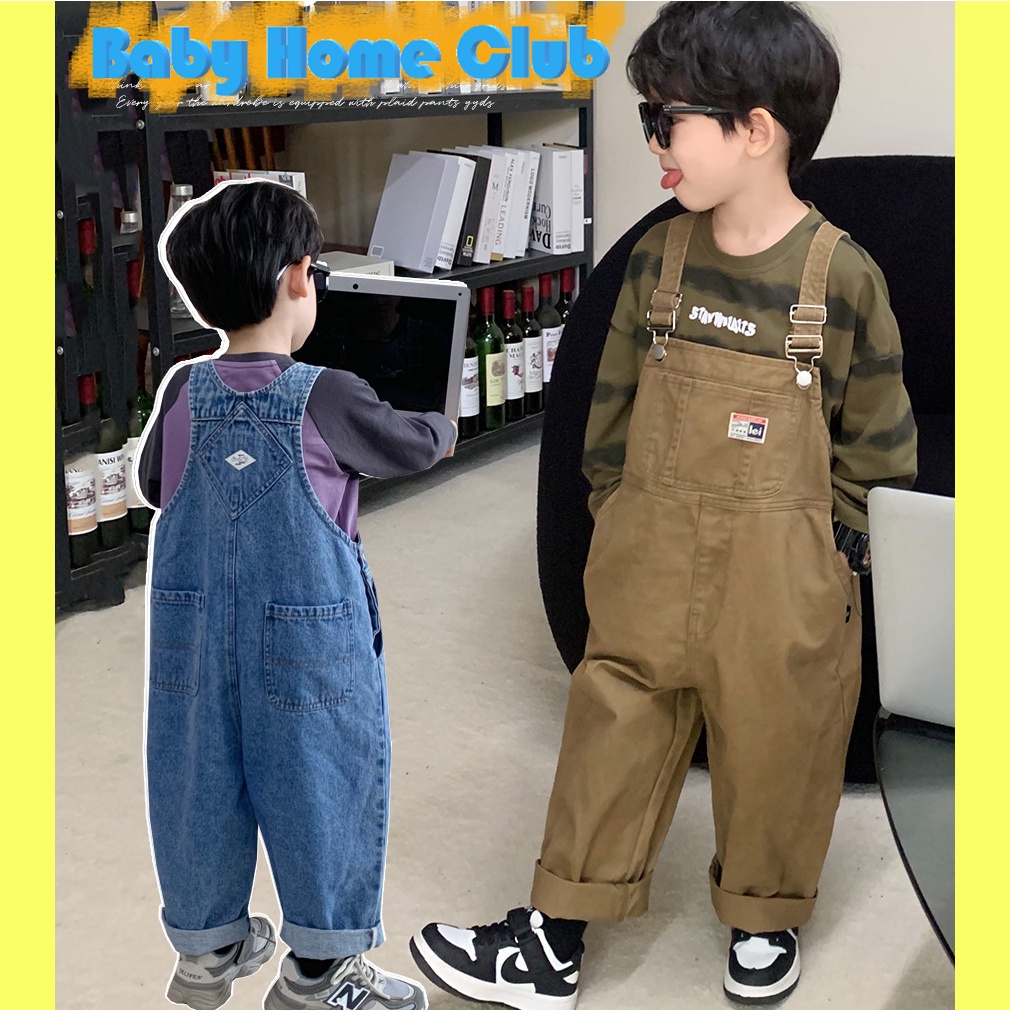 Áo liền quần lửng trẻ em hàn quốc áo liền quần denim lửng trẻ em từ trung tuổi trở lên (90-150cm)