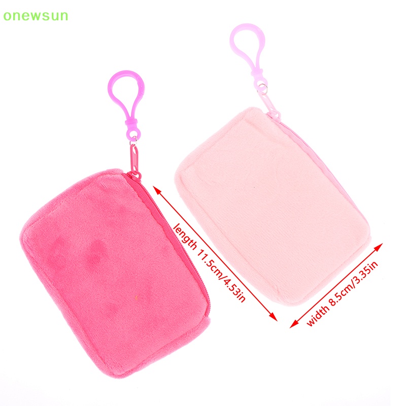 Onewsun màu kẹo dễ thương sang trọng ví tiền xu phụ nữ tối giản hình vuông thay đổi túi ví đựng tai nghe túi đựng chìa khóa mới