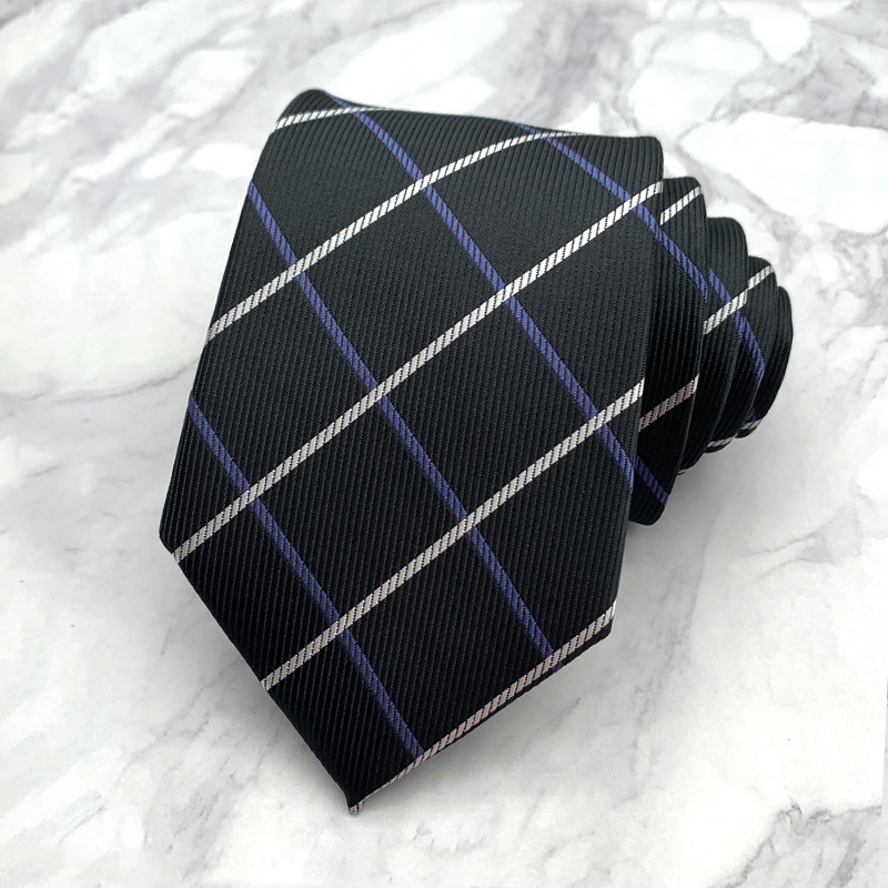 Cà Vạt Nam Bản Rộng 8cm Màu Trắng Đen Thời Trang Lịch Lãm